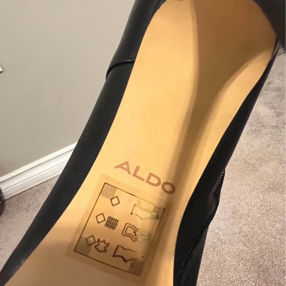 Aldo Black Heeled Lace-Up Boots - Picture 4 of 4